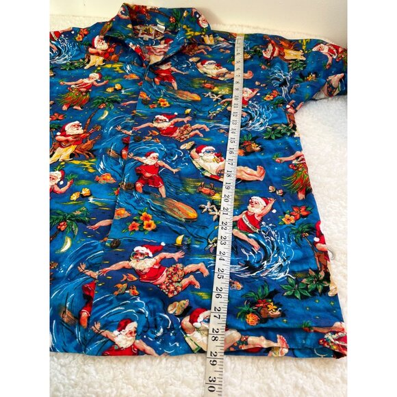 Max Boxxer XL Santa Surfing Hawaiian Button Down Shirt Tropical Holidays - Picture 4 of 6